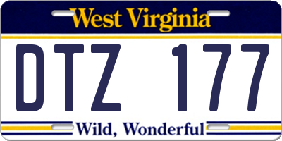 WV license plate DTZ177