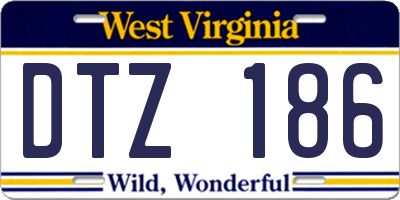 WV license plate DTZ186