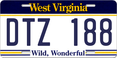 WV license plate DTZ188