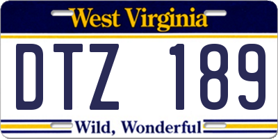 WV license plate DTZ189
