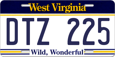 WV license plate DTZ225