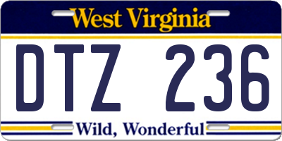 WV license plate DTZ236