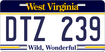 WV license plate DTZ239