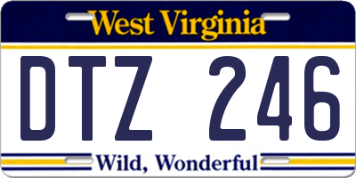 WV license plate DTZ246