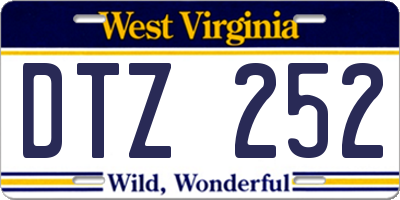 WV license plate DTZ252