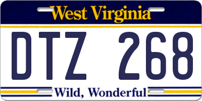 WV license plate DTZ268