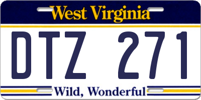 WV license plate DTZ271