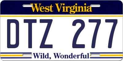 WV license plate DTZ277