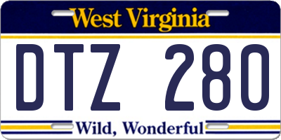 WV license plate DTZ280