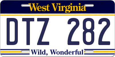 WV license plate DTZ282