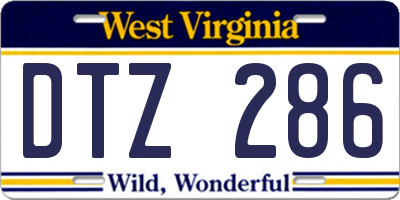 WV license plate DTZ286