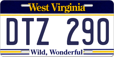 WV license plate DTZ290