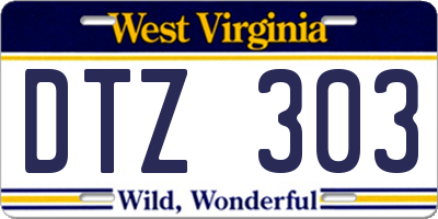 WV license plate DTZ303