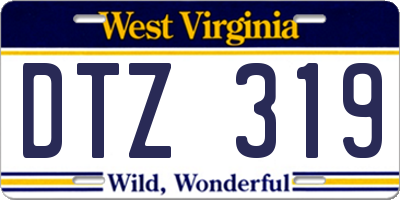 WV license plate DTZ319