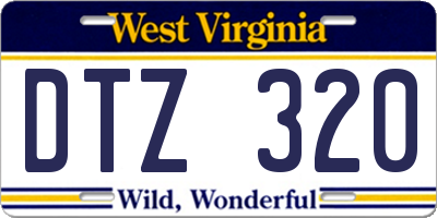 WV license plate DTZ320