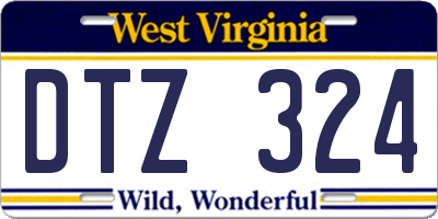 WV license plate DTZ324