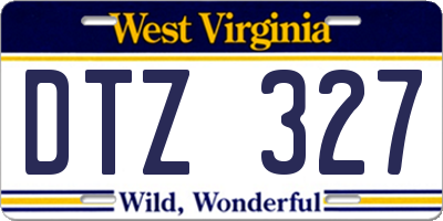 WV license plate DTZ327