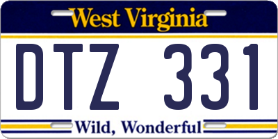 WV license plate DTZ331
