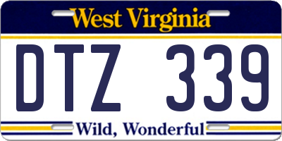 WV license plate DTZ339