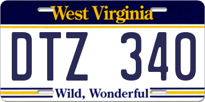 WV license plate DTZ340