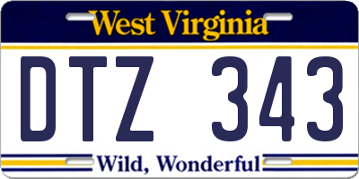 WV license plate DTZ343