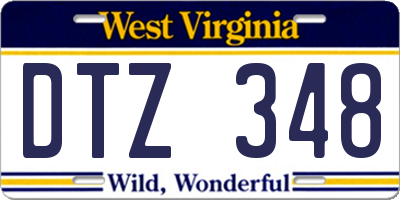 WV license plate DTZ348