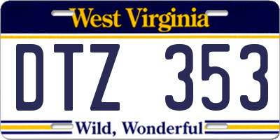 WV license plate DTZ353