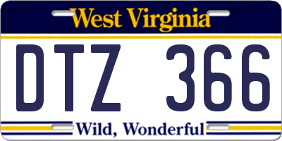 WV license plate DTZ366