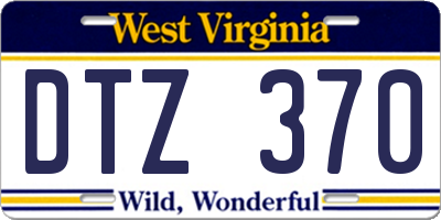WV license plate DTZ370