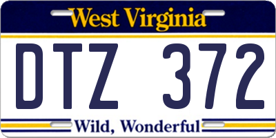 WV license plate DTZ372