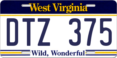 WV license plate DTZ375