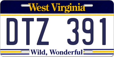 WV license plate DTZ391