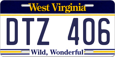 WV license plate DTZ406