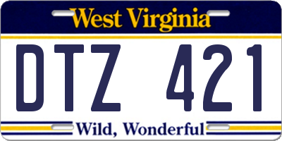 WV license plate DTZ421