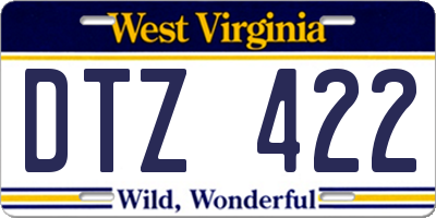 WV license plate DTZ422