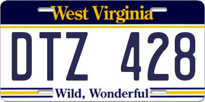 WV license plate DTZ428