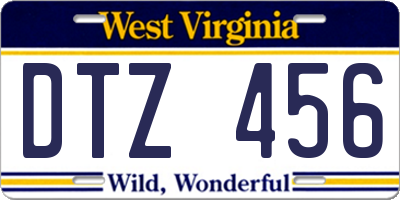 WV license plate DTZ456