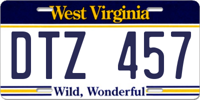 WV license plate DTZ457