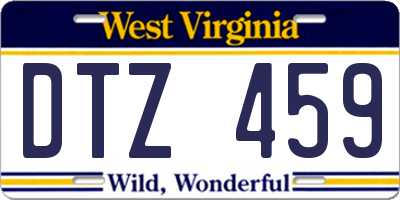 WV license plate DTZ459