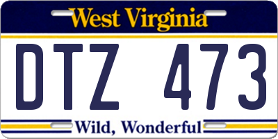 WV license plate DTZ473