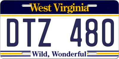 WV license plate DTZ480