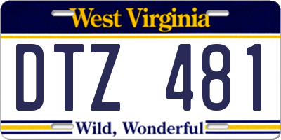 WV license plate DTZ481