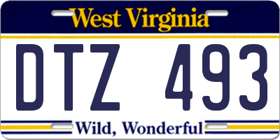 WV license plate DTZ493