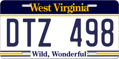 WV license plate DTZ498
