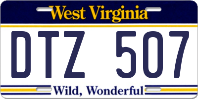 WV license plate DTZ507