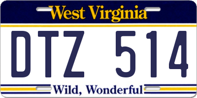 WV license plate DTZ514