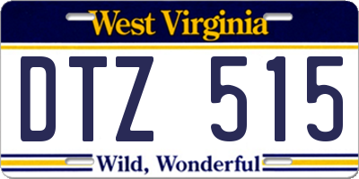 WV license plate DTZ515