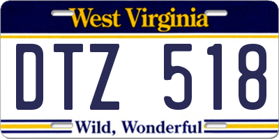 WV license plate DTZ518