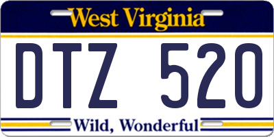 WV license plate DTZ520