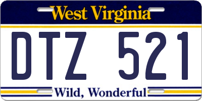 WV license plate DTZ521